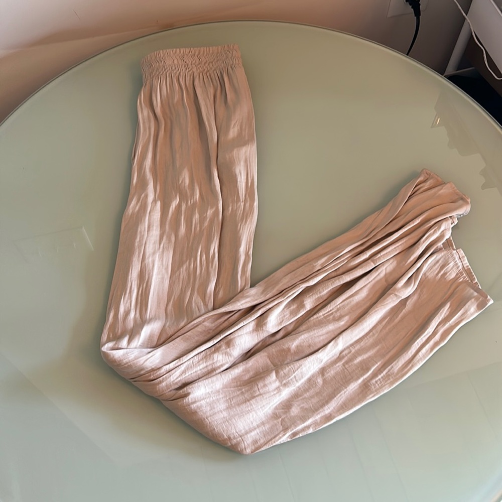 Zara tan Flowy wide leg pant